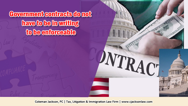 Most importantly, the terms and conditions applicable to a government contract do not have to be agreed to by the parties