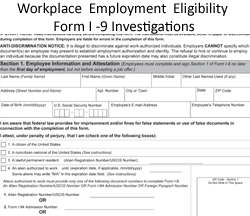 Texas I-9 Workplace Employment Eligibility Legal Defense Attorney